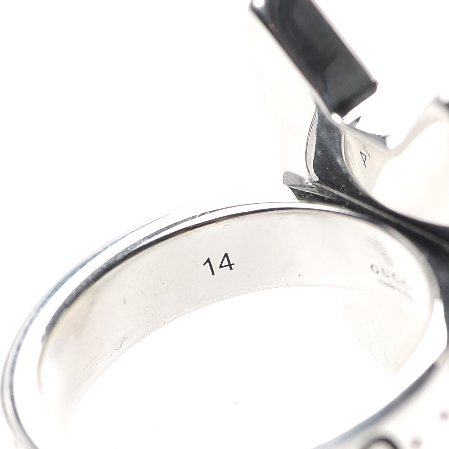 Gucci Sterling Silver Enamel Bosco Ring 54 7 4 of 6
