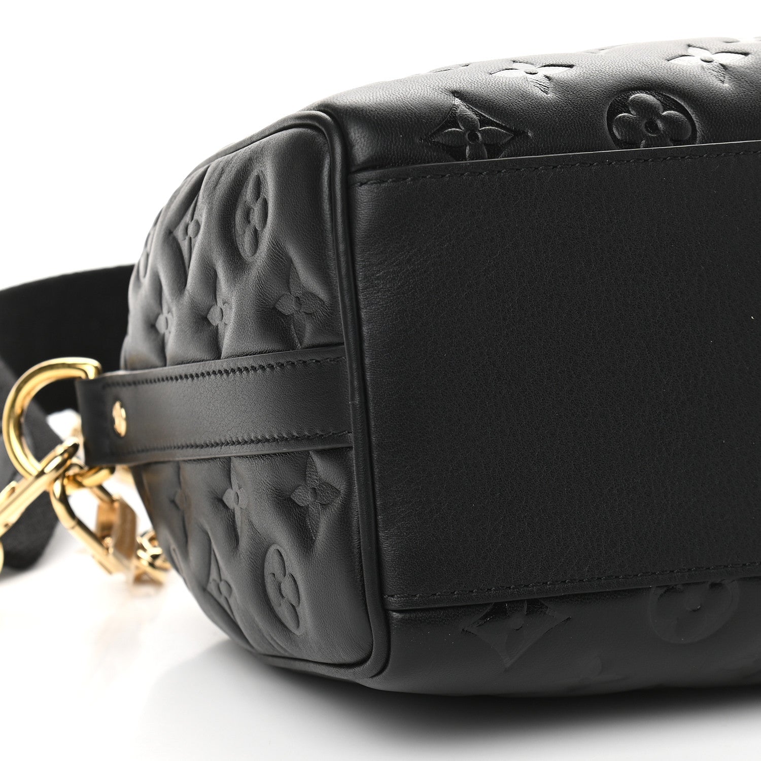 Louis Vuitton Lambskin Embossed Monogram Speedy 22 Bandouliere Black 7 of 8