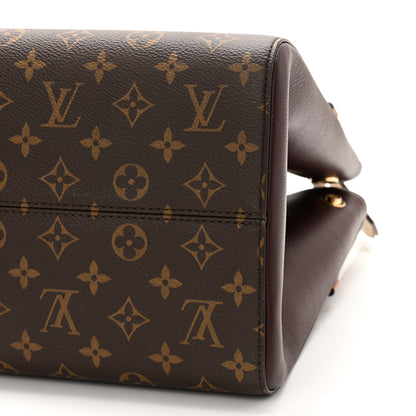 Louis Vuitton Calfskin Monogram Fold Tote MM Black Wine Cream 9 of 10