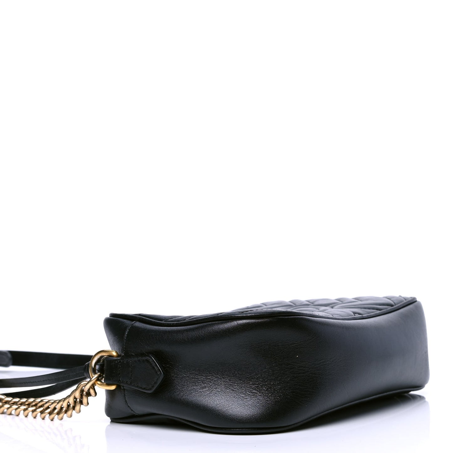 Calfskin Matelasse Small GG Marmont Chain Shoulder Bag Black