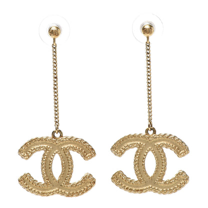 Chanel CC Drop Earrings Matte Gold 1 of 5