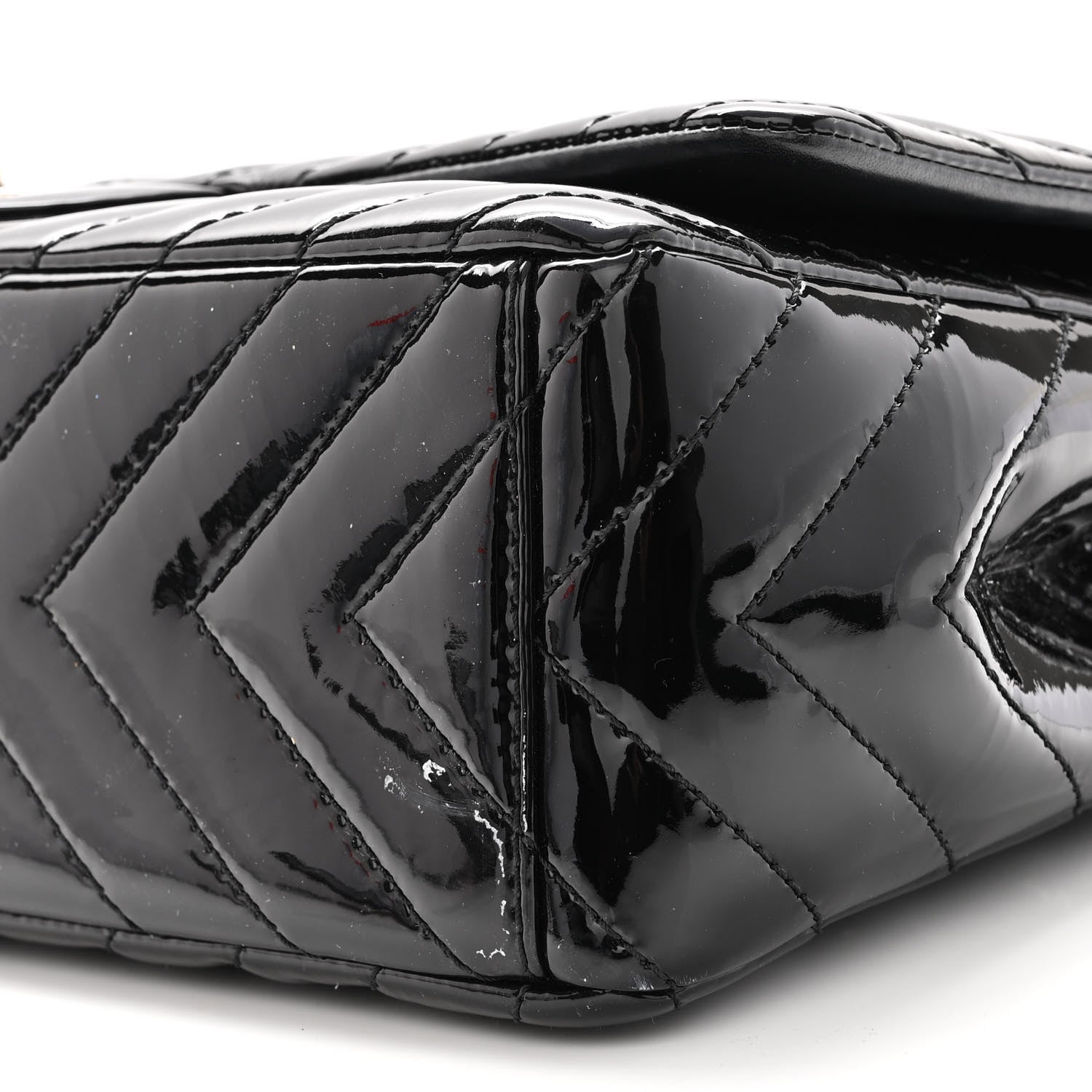 Chanel Patent Chevron Quilted Maxi Single Flap Black 10 of 10