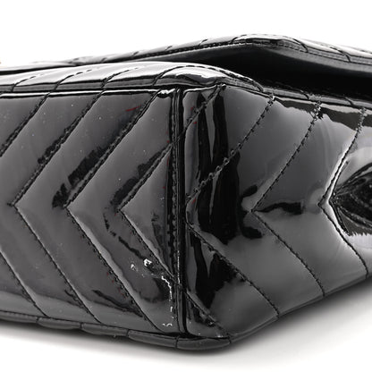 Chanel Patent Chevron Quilted Maxi Single Flap Black 10 of 10