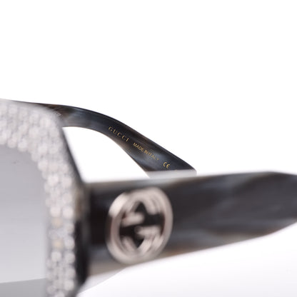 Gucci Crystal Square Frame Sunglasses GG0048S Grey 6 of 7