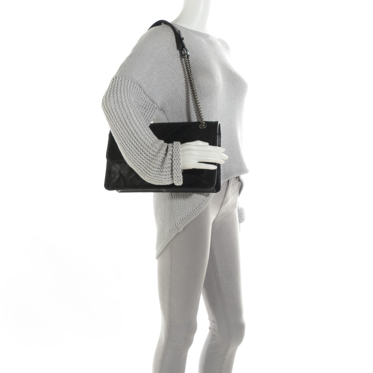 Chanel Calfskin CC Crave Reissue Crown Jumbo Flap Black 2 of 8
