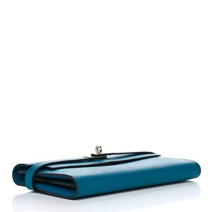 Hermes Epsom Kelly Longue Wallet Bleu Izmir 3 of 13