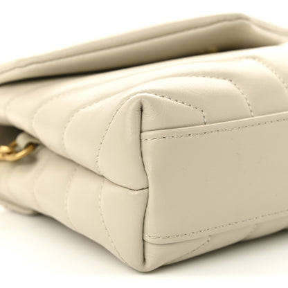 Saint Laurent Calfskin Y Quilted Monogram Toy Loulou Crossbody Bag Crema Soft 9 of 10