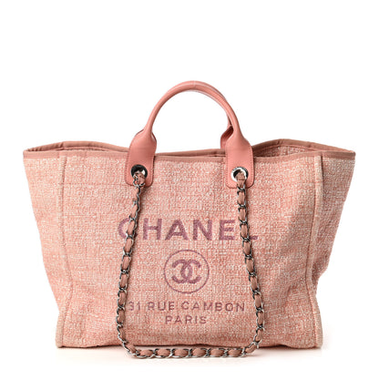 Chanel Canvas Medium Deauville Tote Pink 1 of 10