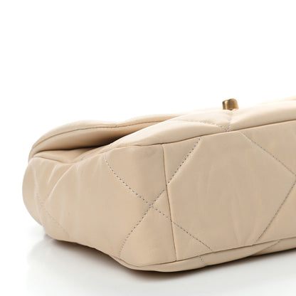 Chanel Goatskin Quilted Medium Chanel 19 Flap Beige 9 of 10