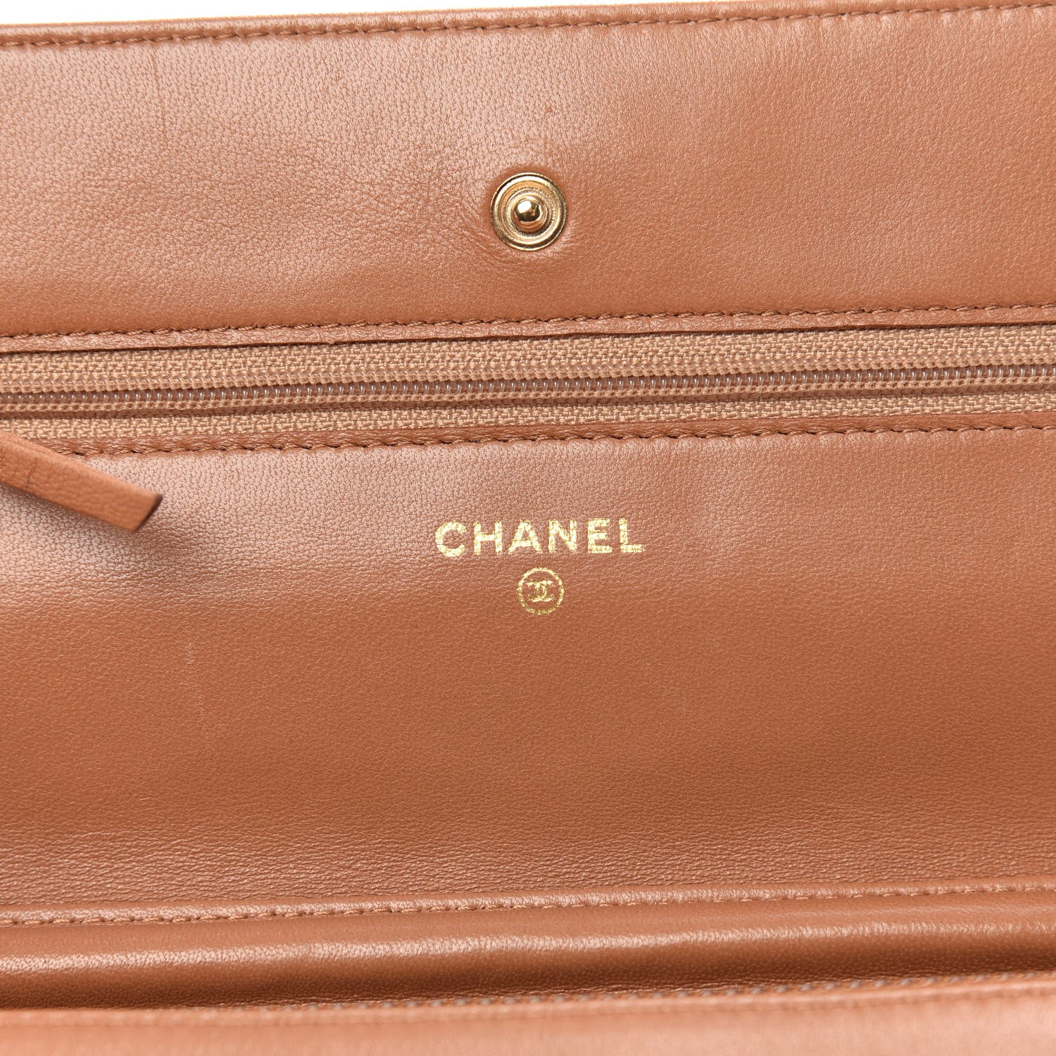 Chanel Lambskin Quilted Wallet on Chain WOC Brown 6 of 13