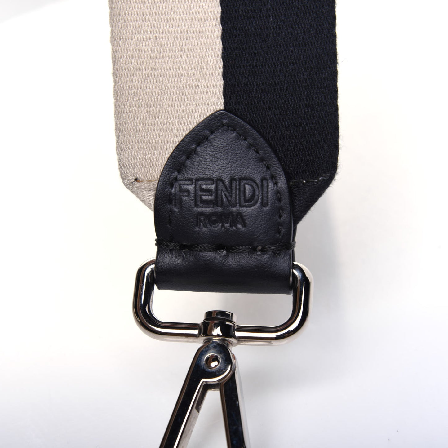 Canvas Calfskin Strap Black Beige