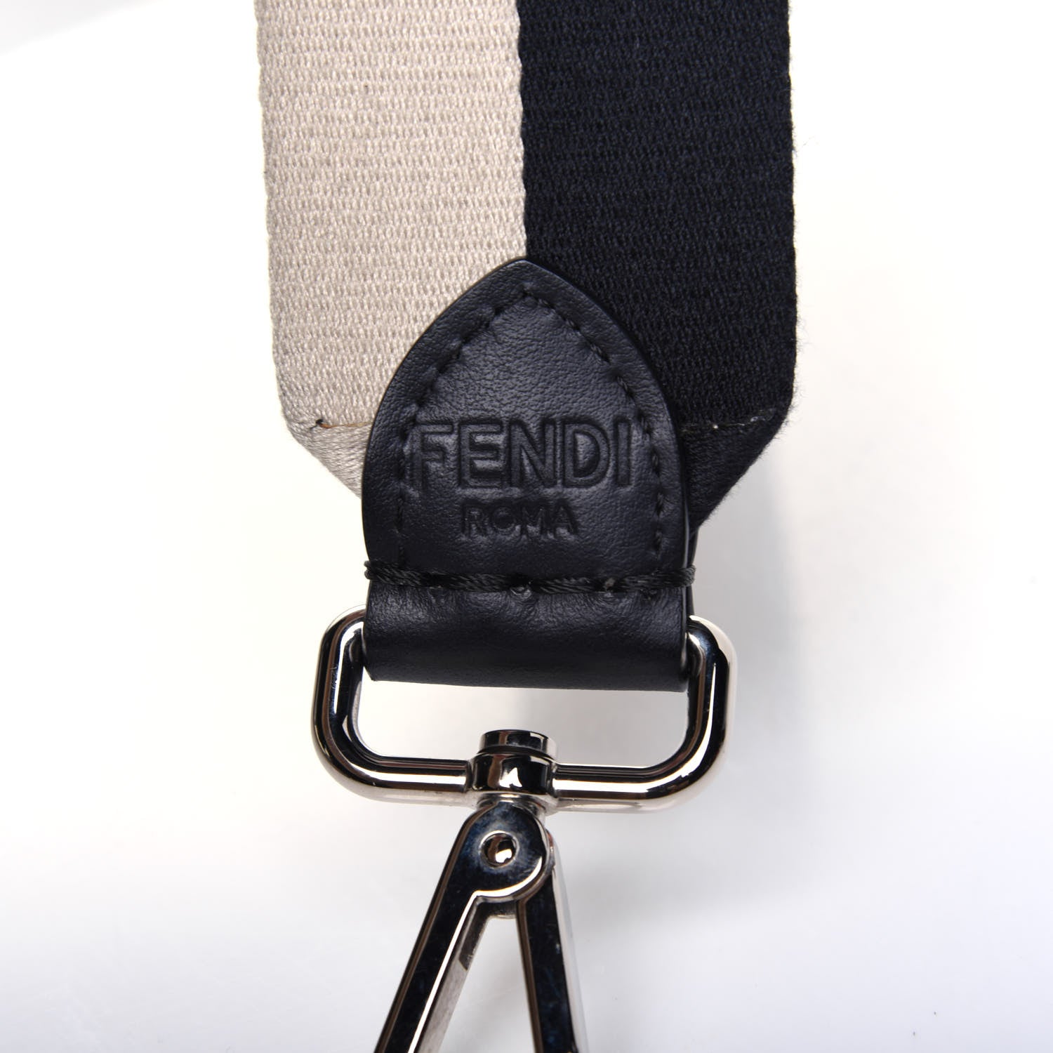 Fendi Canvas Calfskin Strap Black Beige 3 of 8