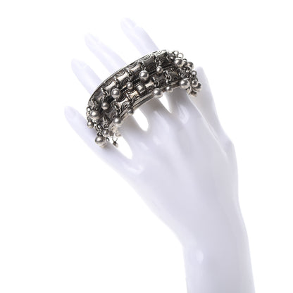 Saint Laurent Brass Marrakech Bell Cuff Bracelet Argent Oxyde 2 of 5