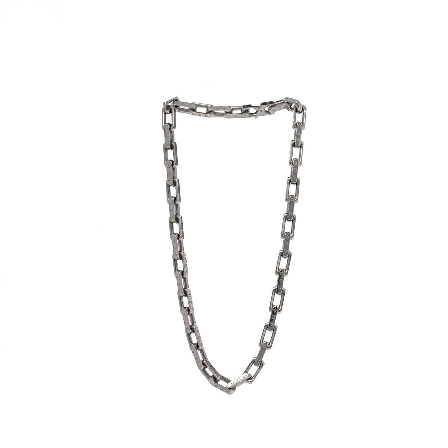 Monogram Chain Necklace Silver