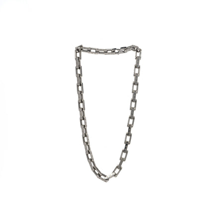 Louis Vuitton Monogram Chain Necklace Silver 4 of 5