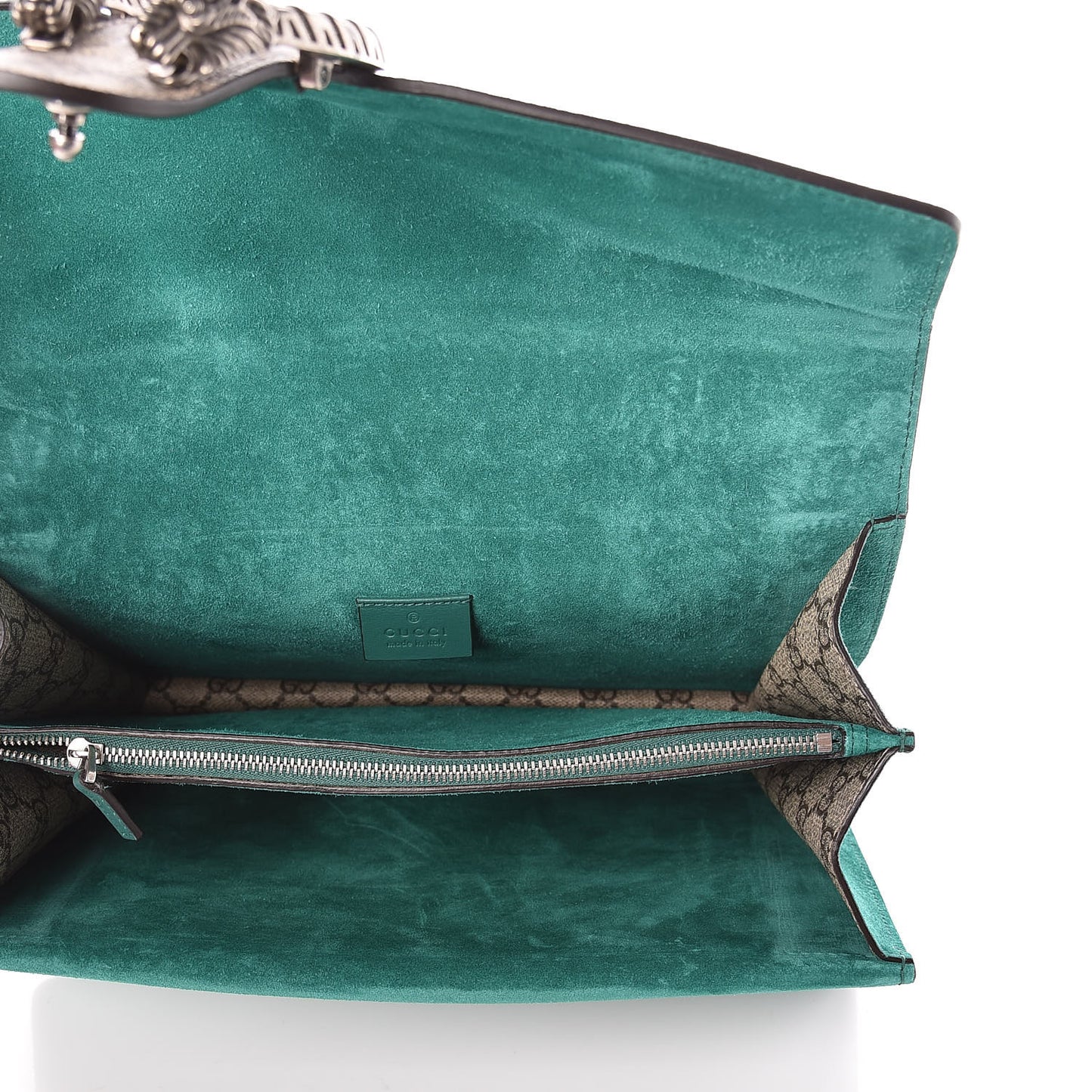GG Supreme Monogram Embroidered Medium Dionysus Shoulder Bag Emerald