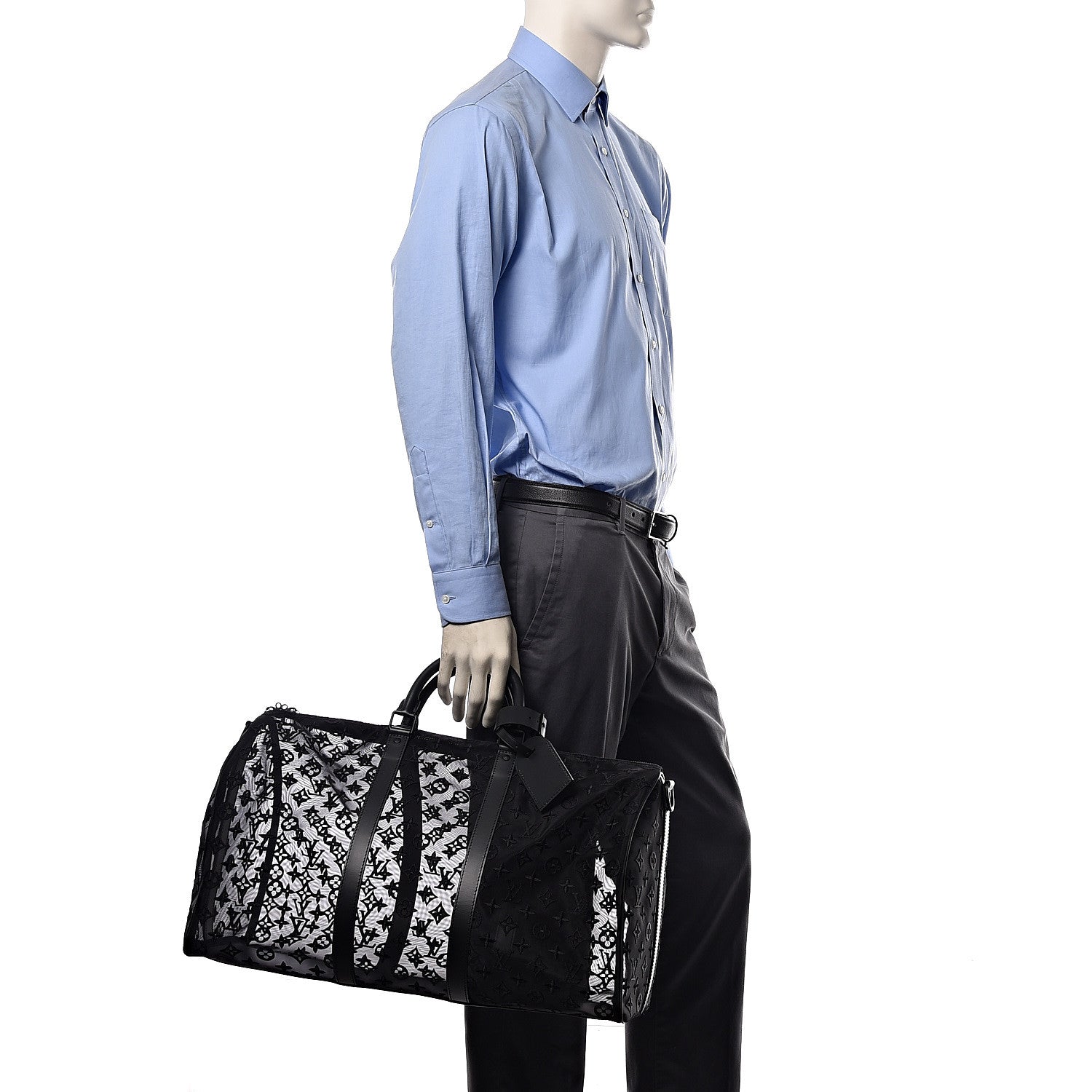 Louis Vuitton Monogram See Through Keepall Bandouliere 50 Black 2 of 9