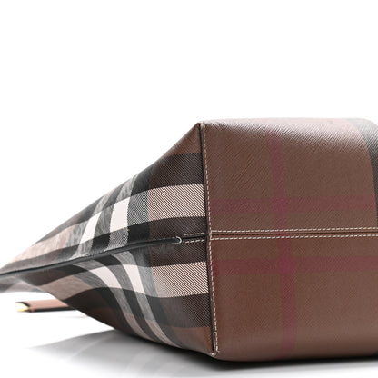 Burberry E-Canvas Check Medium Tote Dark Birch Brown 8 of 10
