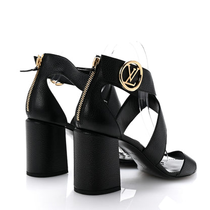Louis Vuitton Calfskin Horizon Sandals 38.5 Black 5 of 9