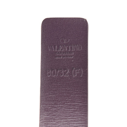 Valentino Garavani Glossy Calfskin VLogo Reversible 30mm Belt 80 32 Feminine Pink Indian Violet 3 of 7