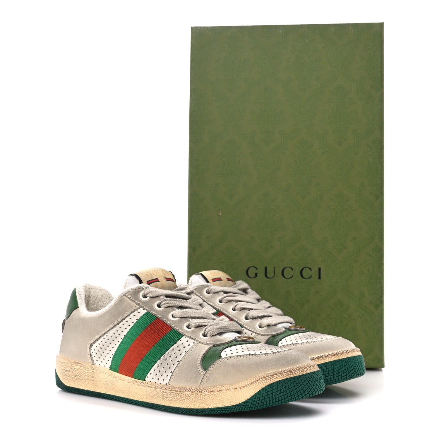 Gucci Nylon Nubuck Web Womens Screener Sneakers Mystic 36.5 Dusty Milk 10 of 10