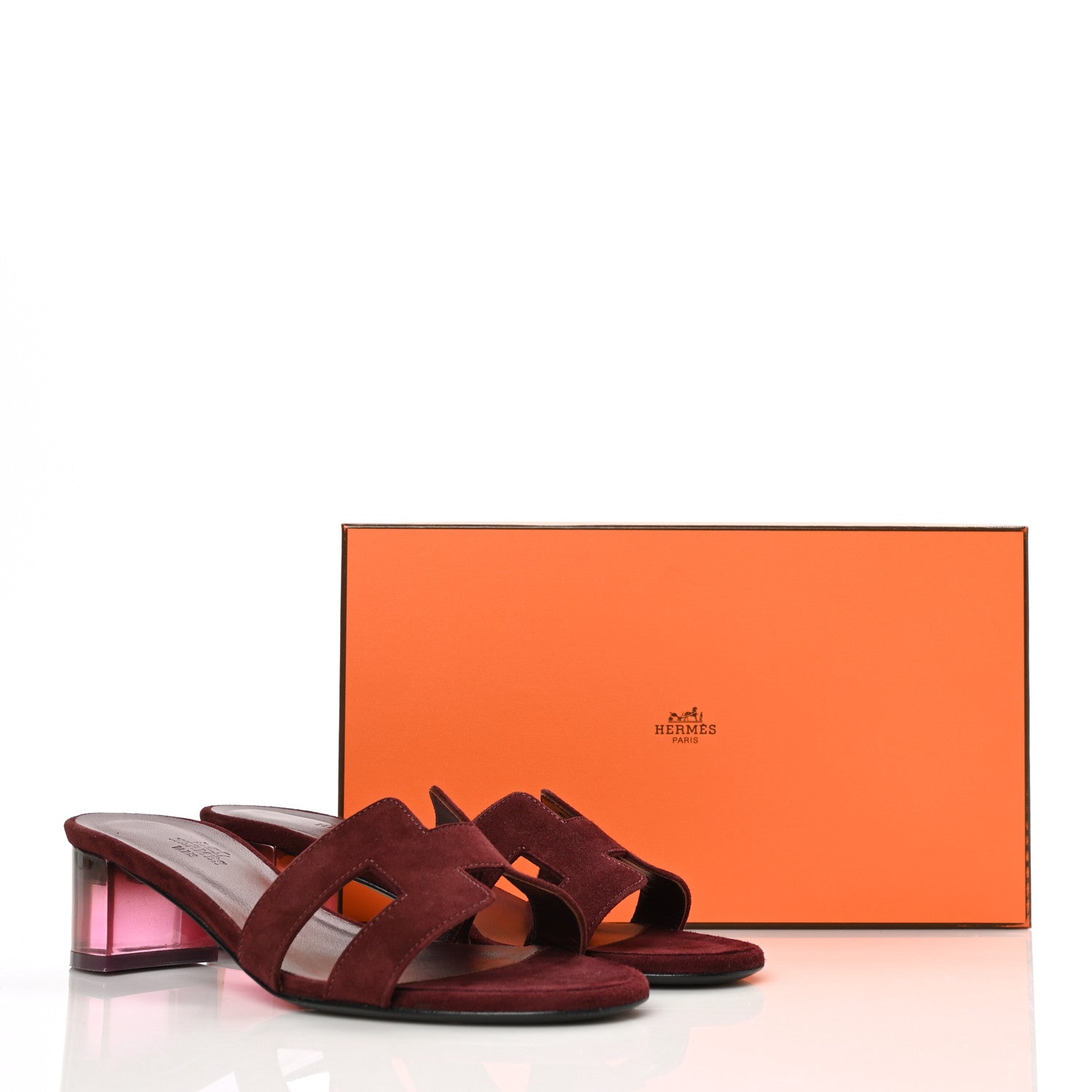 Hermes Suede Goatskin Oasis Sandals 37 Rouge Marsala 9 of 9