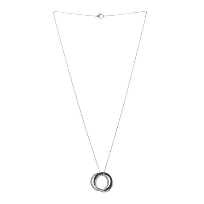 Cartier 18K White Gold Black Ceramic Diamond Trinity Pendant Necklace 3 of 5