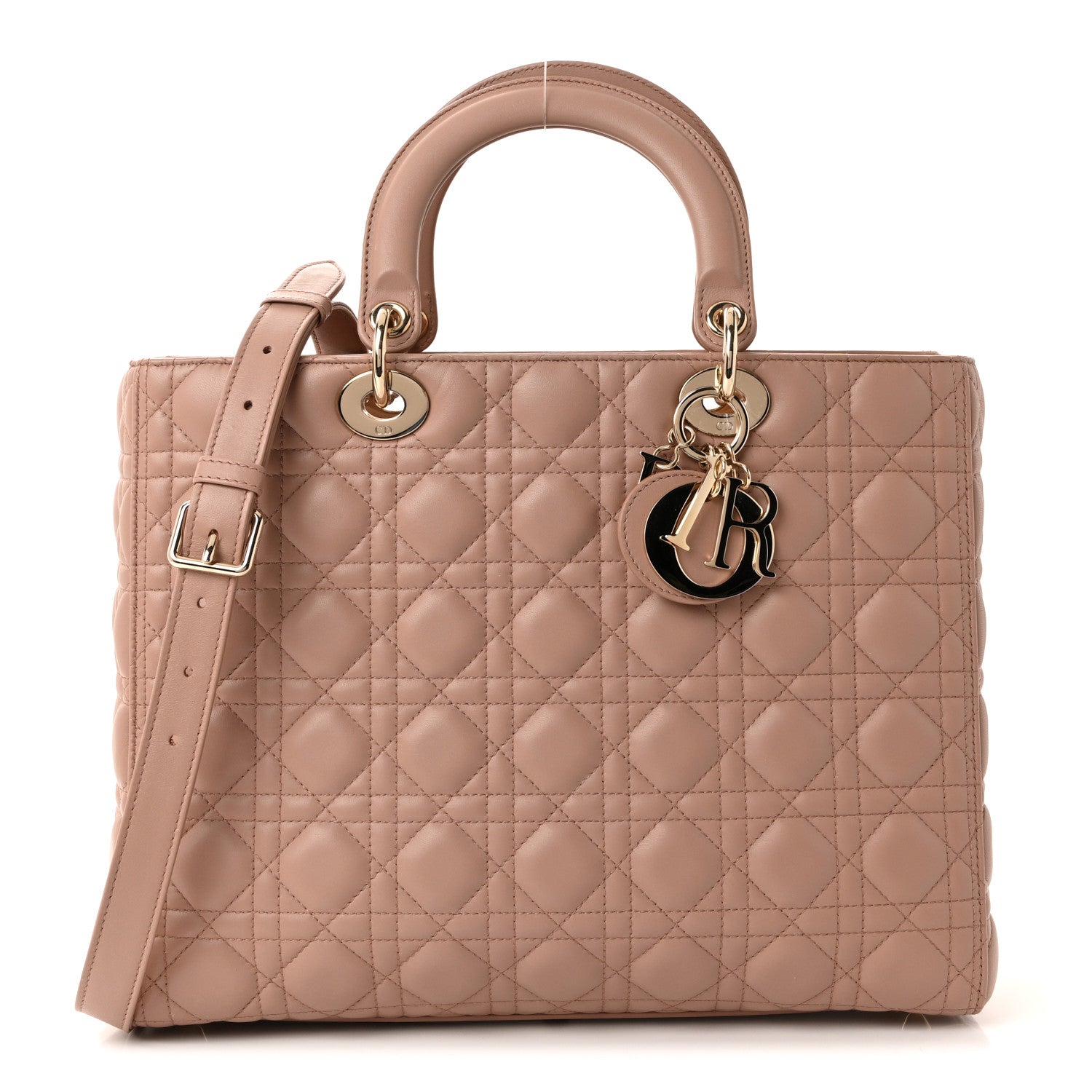 Christian Dior Lambskin Cannage Large Lady Dior Fard 1 of 10