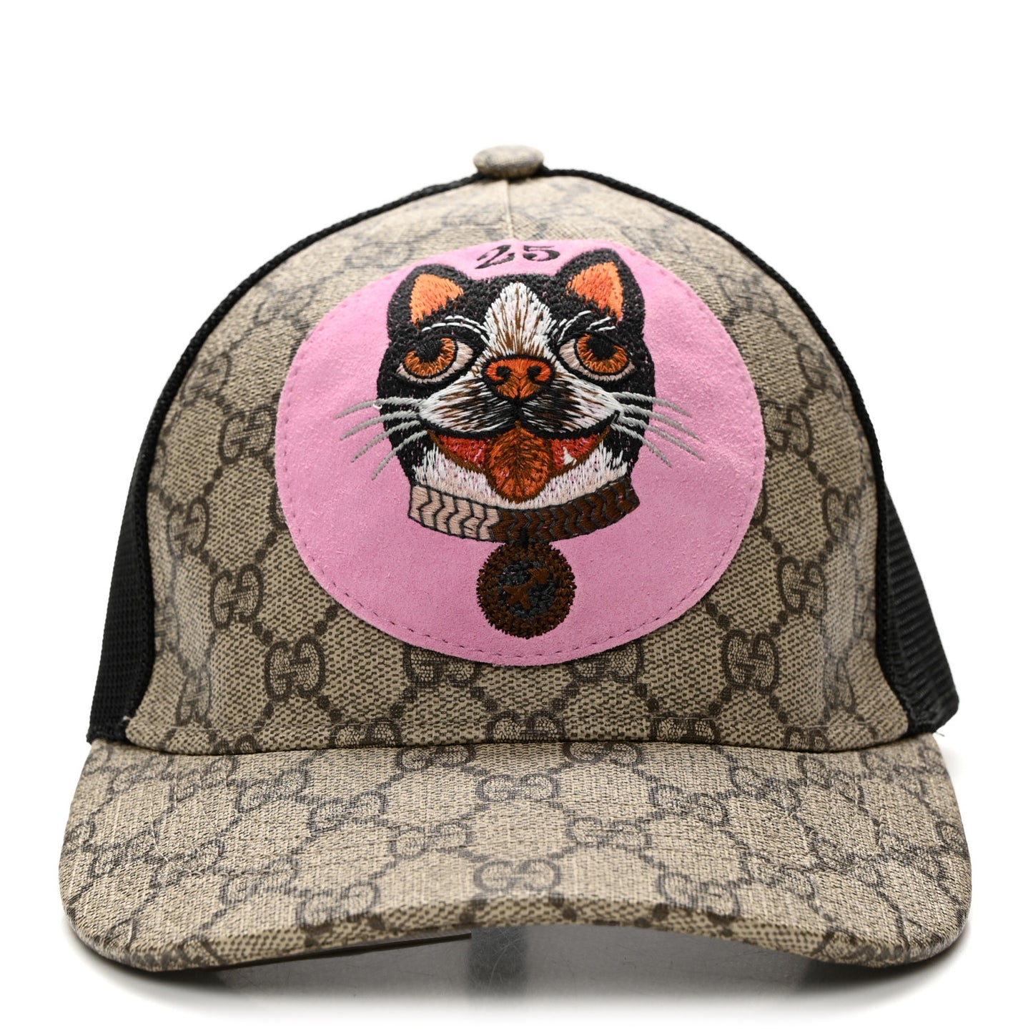 GG Supreme Monogram Mystic Cat Print Baseball Hat M Beige
