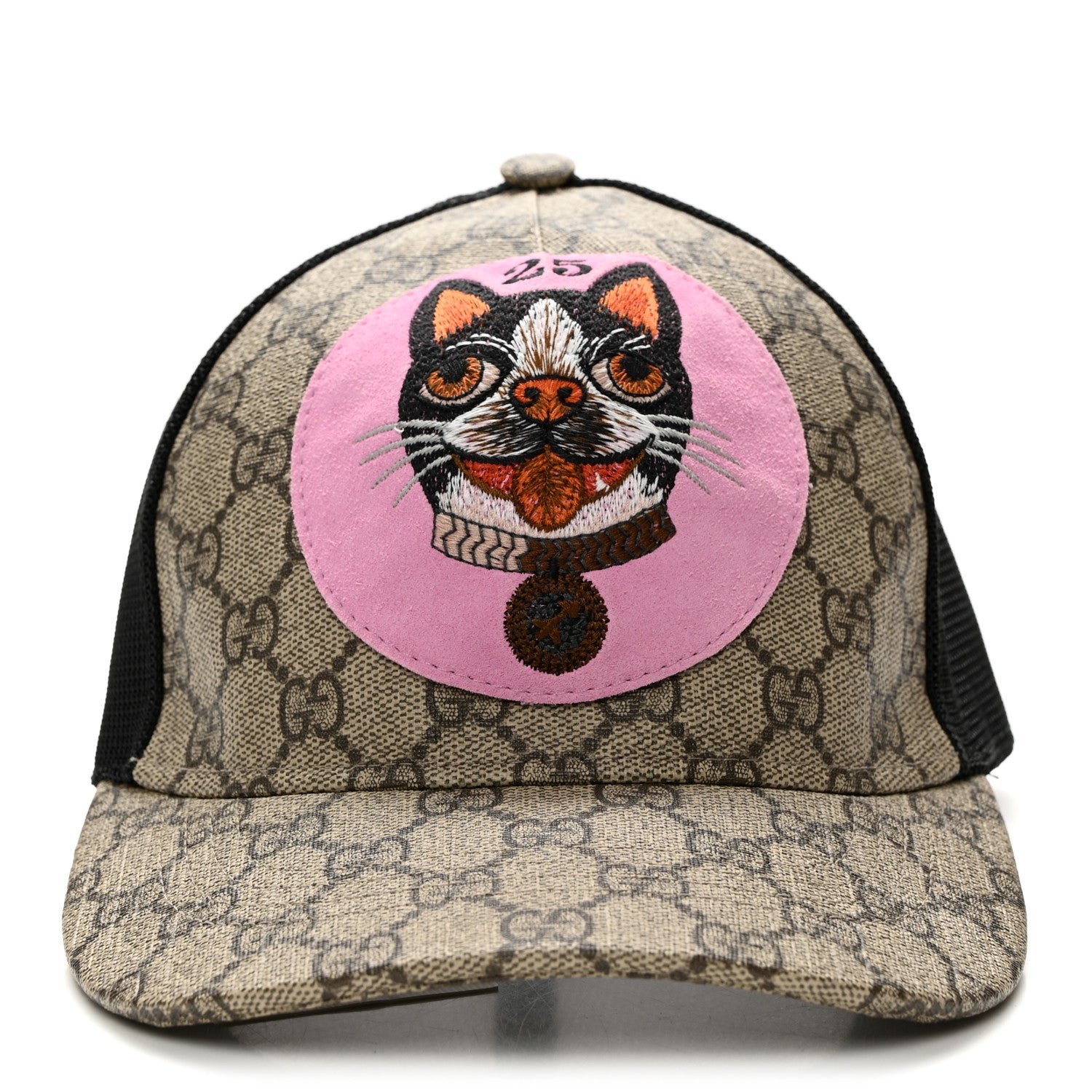 Gucci GG Supreme Monogram Mystic Cat Print Baseball Hat M Beige 3 of 9