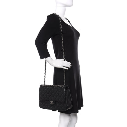 Chanel Lambskin Quilted Jumbo Double Flap Black 2 of 17