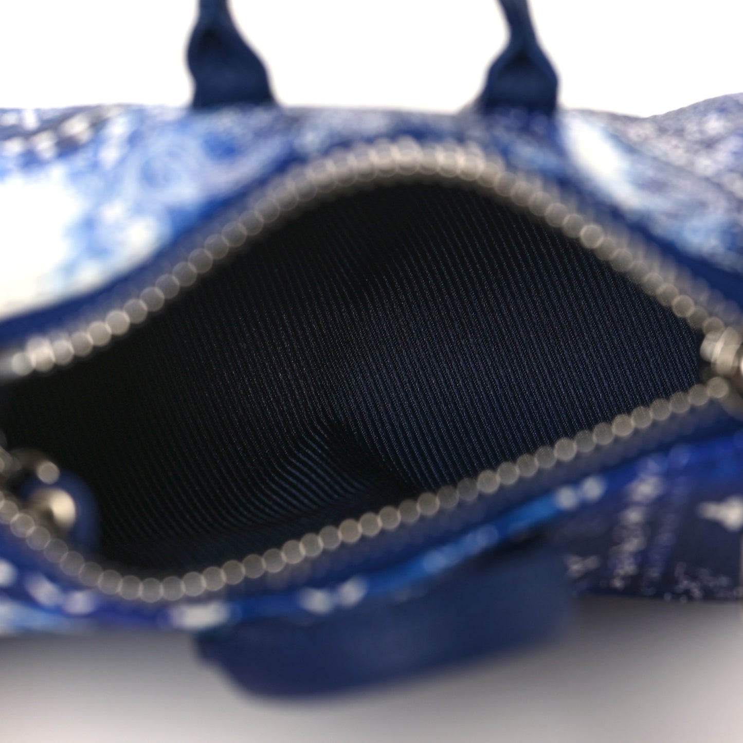 Monogram Bandana Mini Keepall Bag Charm Key Holder Blue