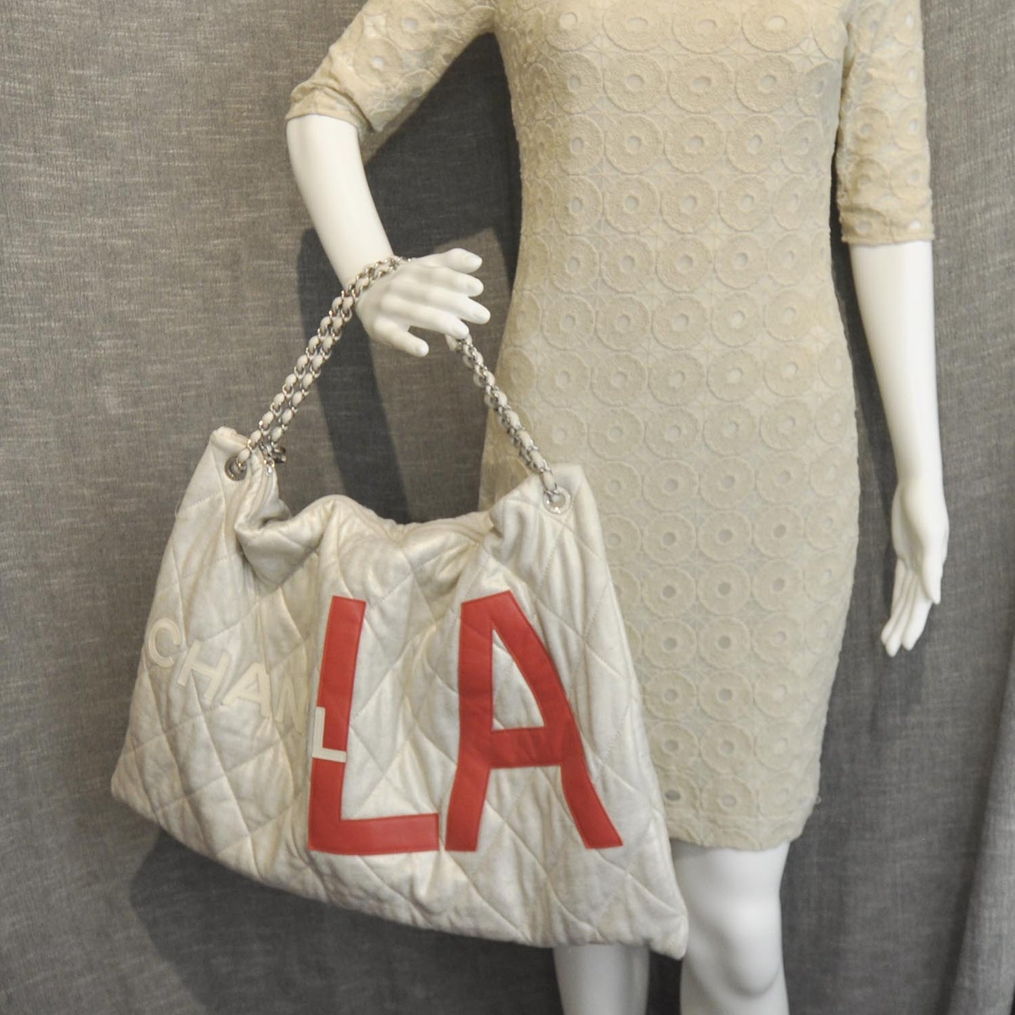 Jersey Quilted LA Cabas Bag Metallic