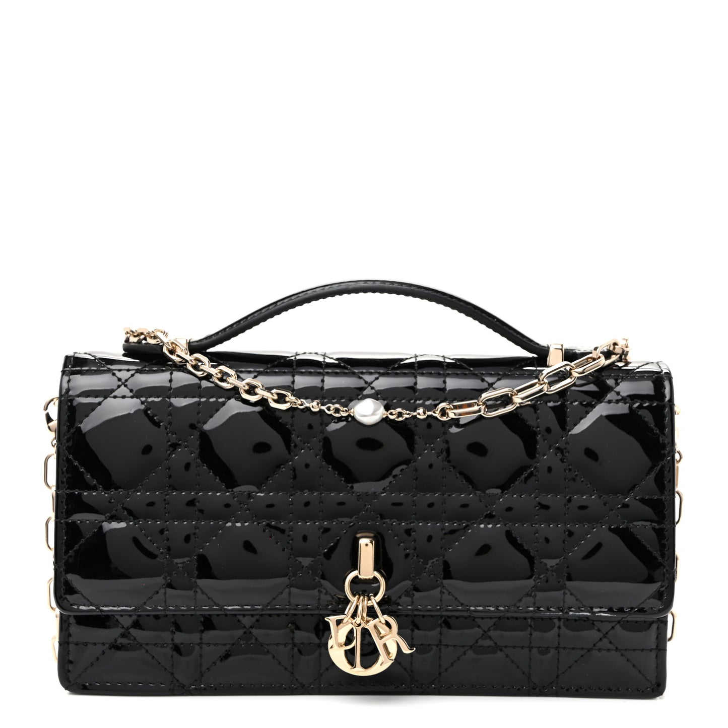 Patent Cannage Mini My Dior Bag Black