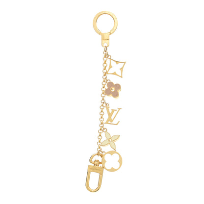 Louis Vuitton Brass Enamel Fleur De Monogram Bag Charm Chain Gold 1 of 5
