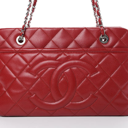 Chanel Soft Caviar Timeless Shopping Tote Red 8 of 14