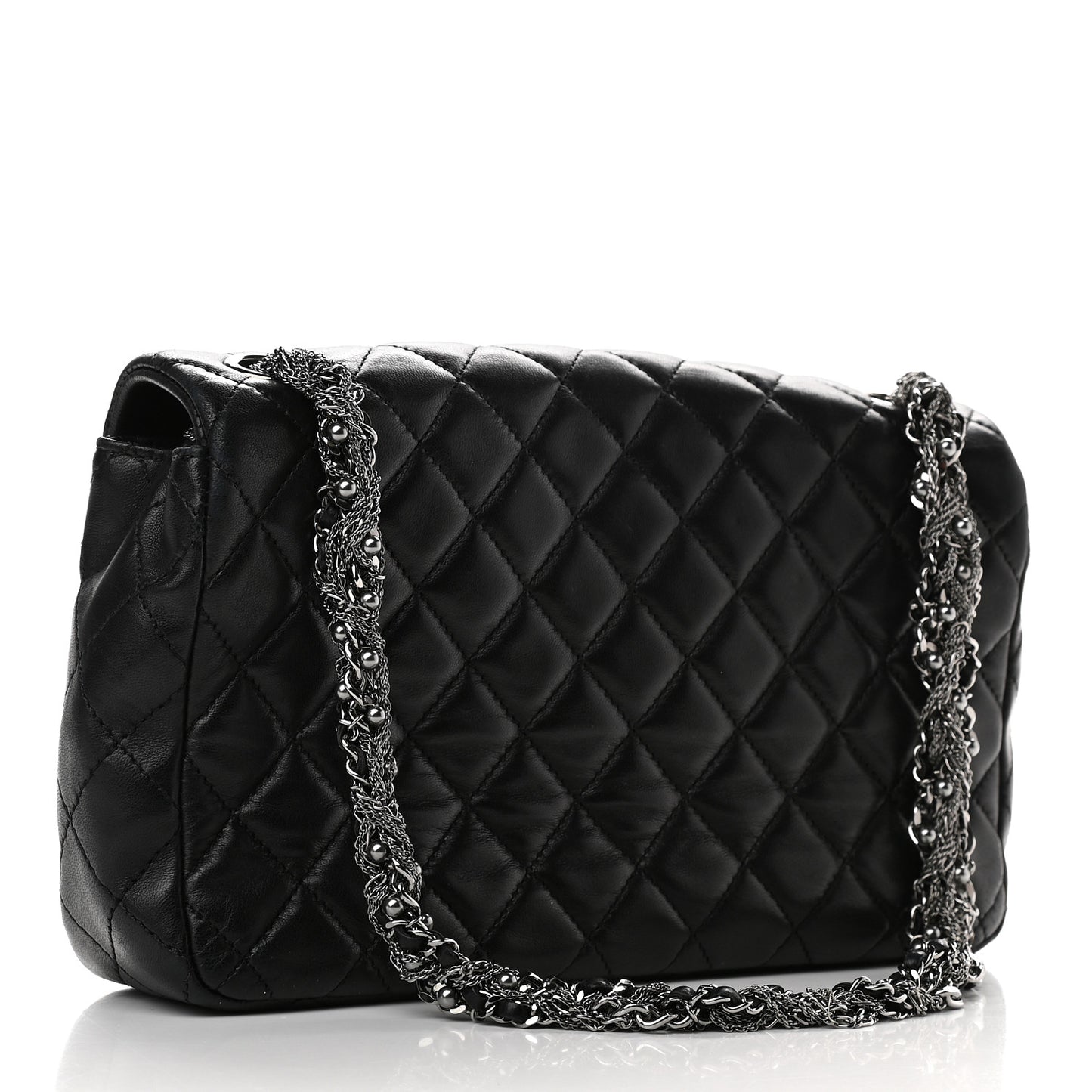 Lambskin Medium Westminster Pearl Flap Black