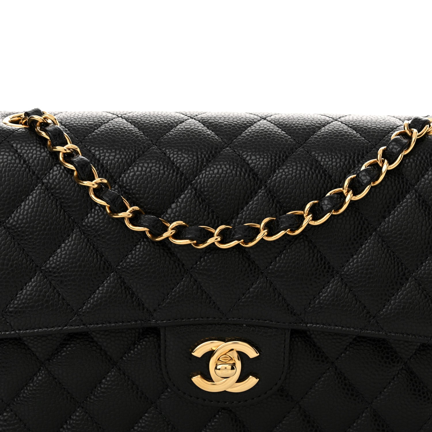 Chanel Caviar Quilted Medium Double Flap Black 8 of 12