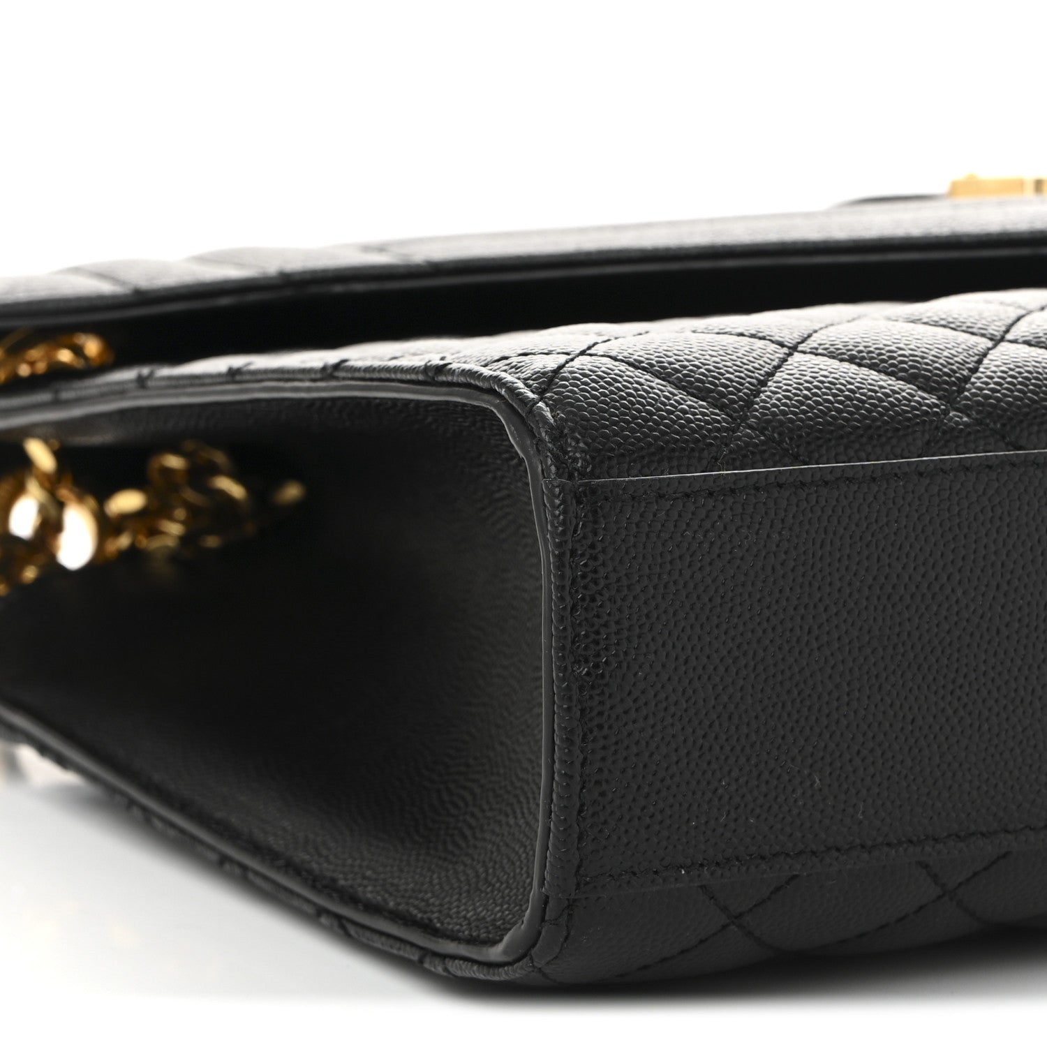 Saint Laurent Grain De Poudre Textured Mixed Matelasse Large Triquilt Monogram Satchel Black 9 of 10