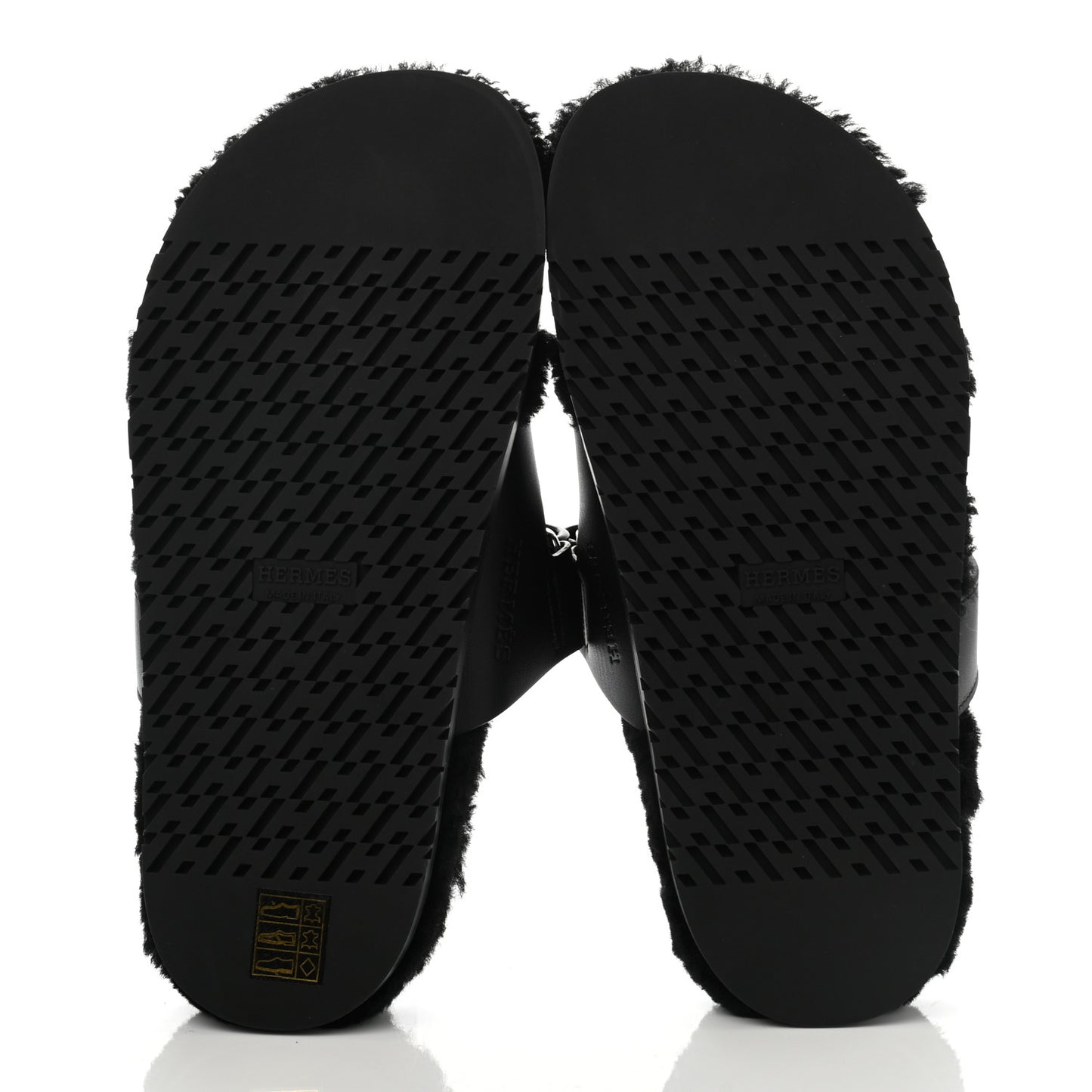 Calfskin Woolskin Womens Chypre Sandals 38.5 Black
