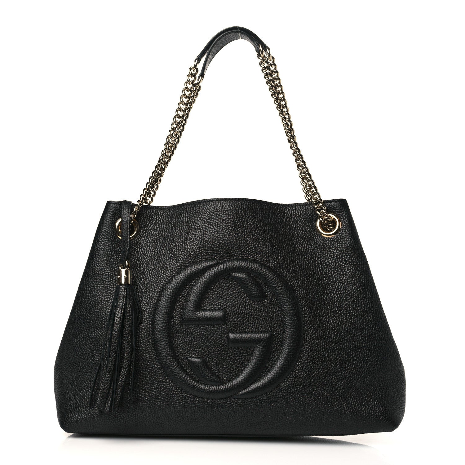 Gucci Pebbled Calfskin Medium Soho Chain Shoulder Bag Black 1 of 11