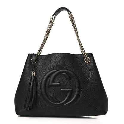 Gucci Pebbled Calfskin Medium Soho Chain Shoulder Bag Black 1 of 11
