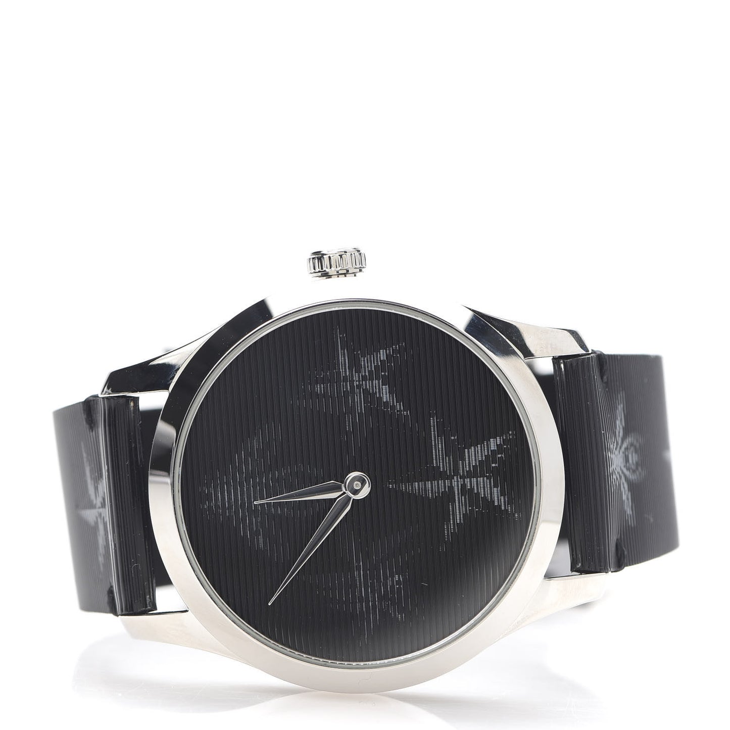Stainless Steel Calfskin 38mm G-Timeless Bee Star Hologram Quartz Watch Black