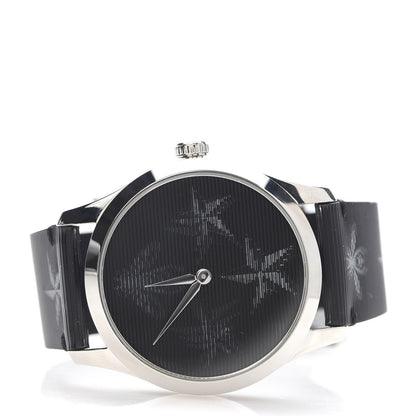 Gucci Stainless Steel Calfskin 38mm G-Timeless Bee Star Hologram Quartz Watch Black 3 of 6