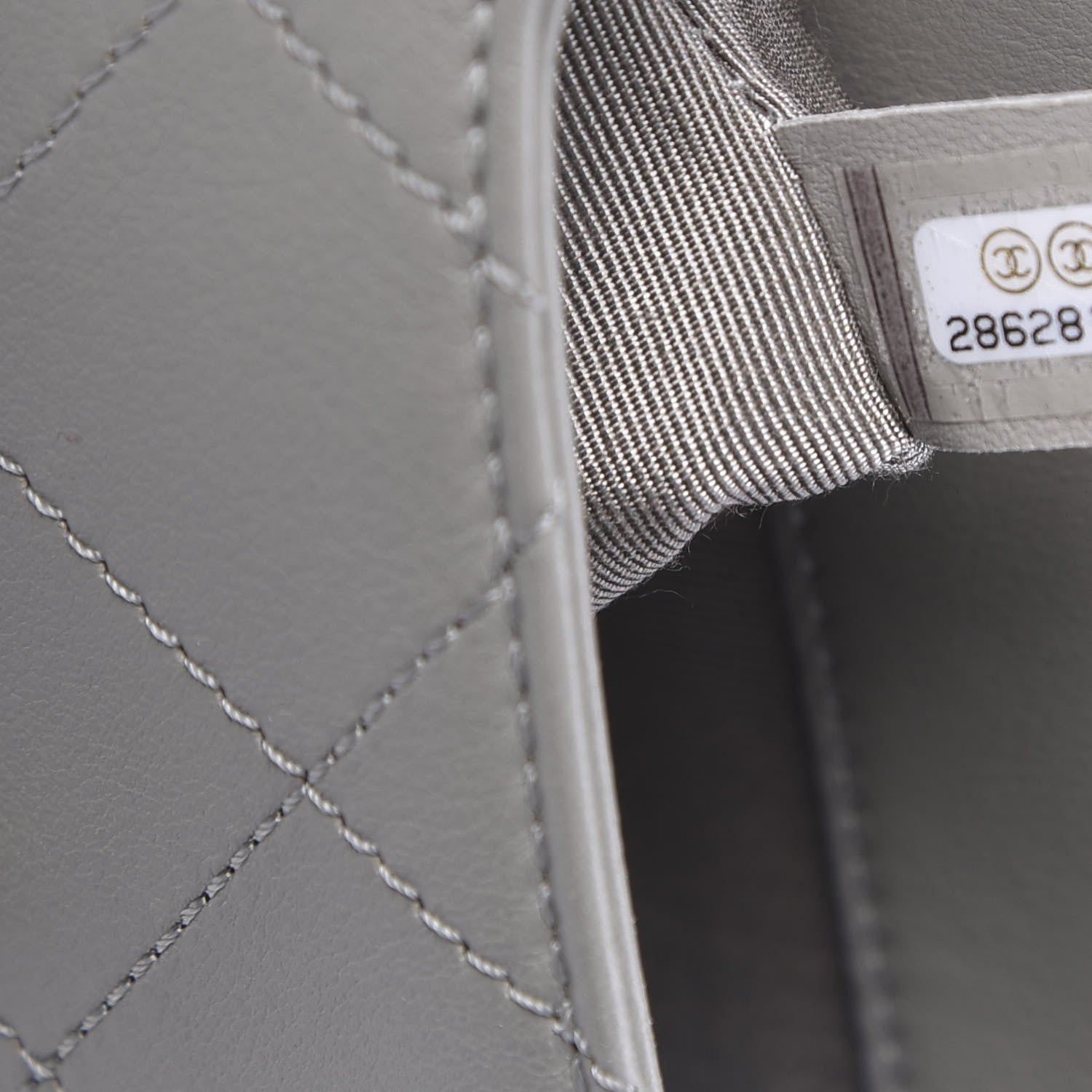 Chanel Calfskin Quilted Small Double Pocket Top Handle Flap Grey 7 of 10