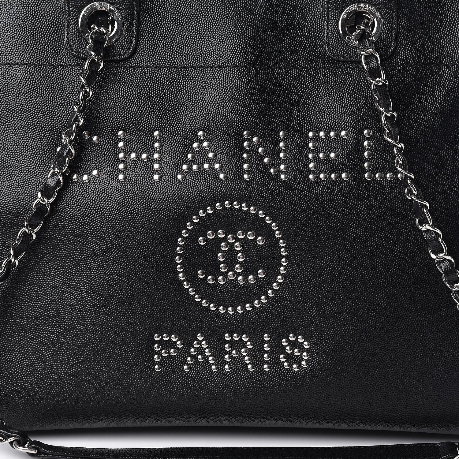 Chanel Caviar Small Studded Deauville Tote Black 15 of 15