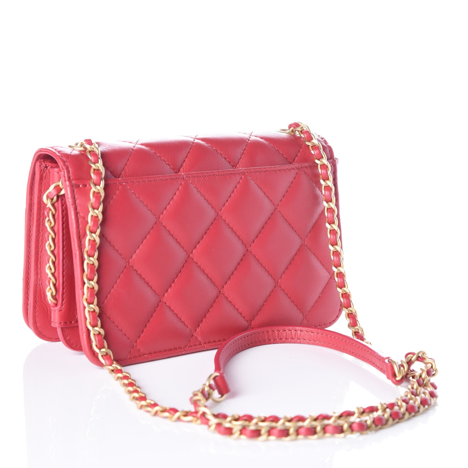 Chanel Lambskin Quilted CC Flap Red 2 of 10