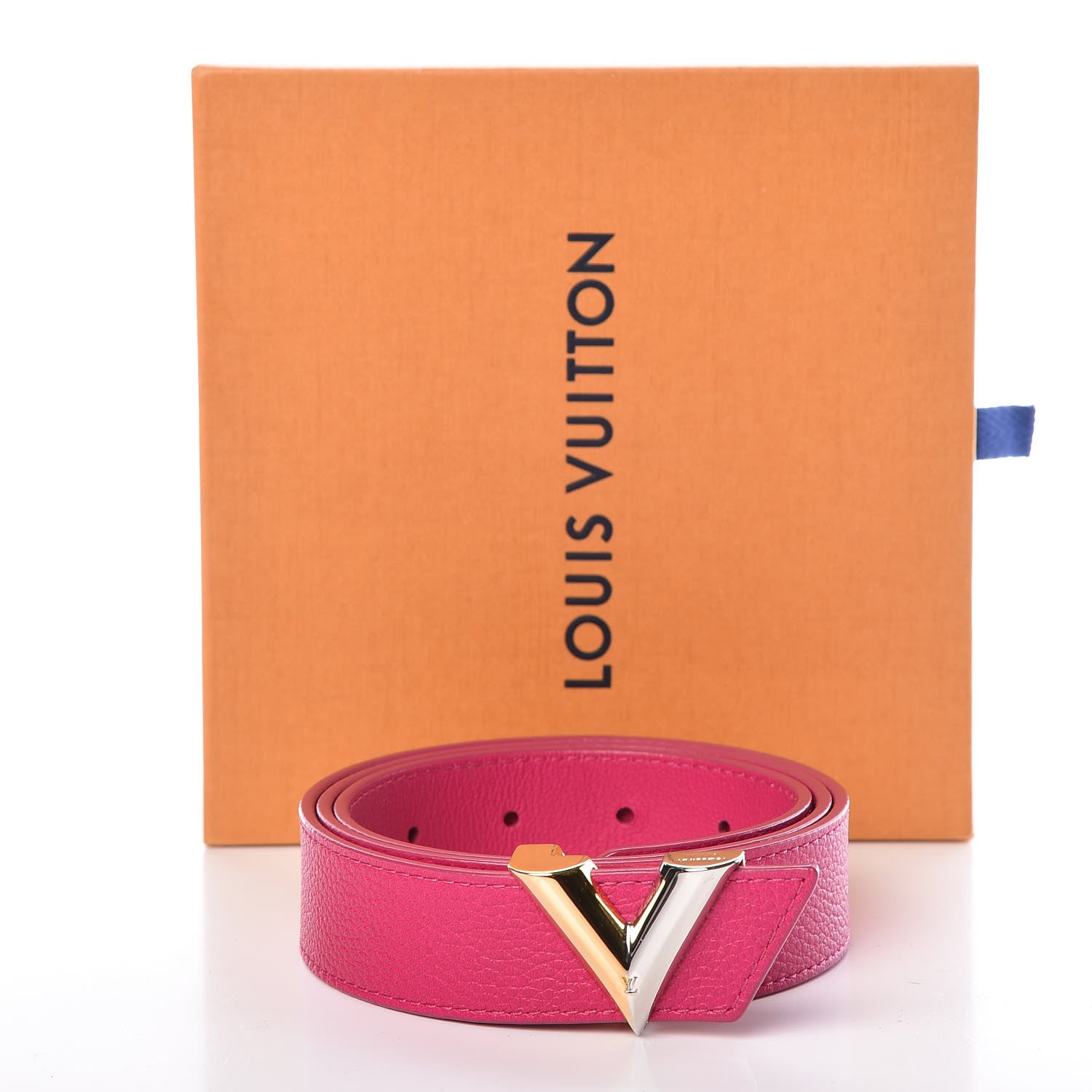 Louis Vuitton Taurillon Calfskin Essential V 30mm Belt 85 34 Fuchsia 9 of 9
