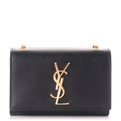 Saint Laurent Grain De Poudre Small Monogram Kate Satchel Black 1 of 7