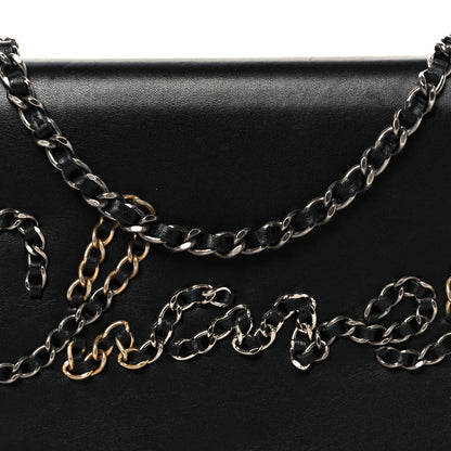 Chanel Calfskin Chain 20s Signe Wallet on Chain WOC Black 9 of 11